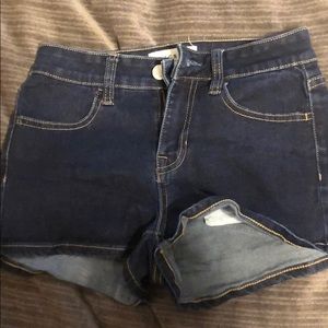 pacsun dark wash jean shorts